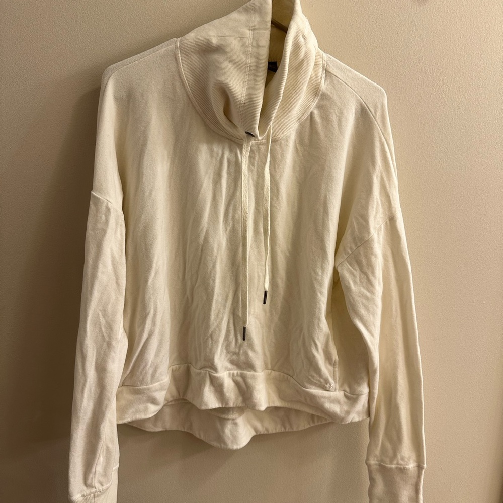 Sweaty Betty Cream Funnelneck Pullover Soft Knit Classic